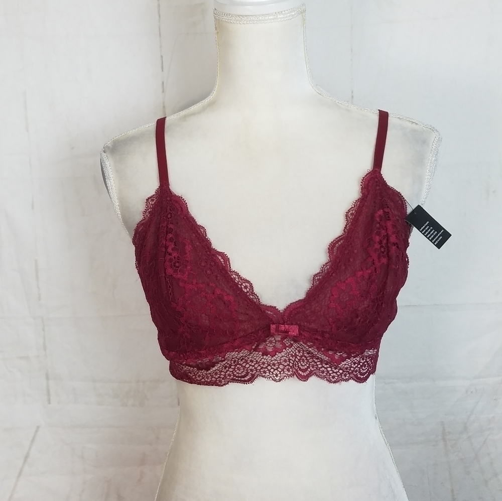 Raychic burgundy lace  bralette  bra - Picture 4 of 11